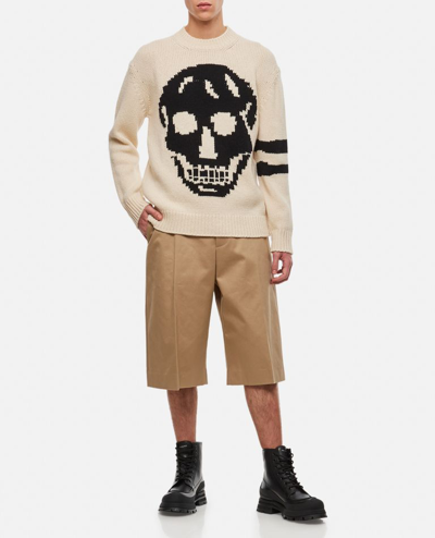 Shop Alexander Mcqueen Skull Sweater In Beige