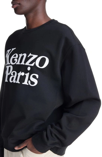 Shop Kenzo Verdy Logo Cotton Graphic Sweatshirt In Black