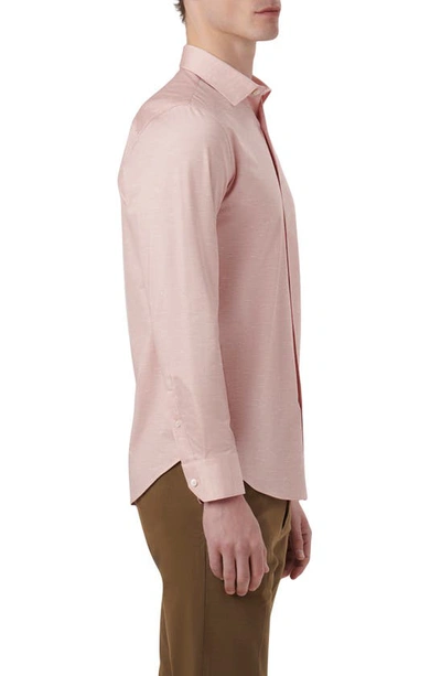 Shop Bugatchi James Ooohcotton® Mélange Print Button-up Shirt In Dusty Pink