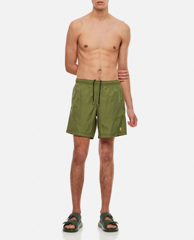 Shop Alexander Mcqueen Dots Skull Swimshorts In Green