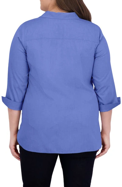Shop Foxcroft Pandora Non-iron Tunic Shirt In Cornflower