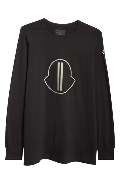 Shop Rick Owens X Moncler Level Long Sleeve Graphic T-shirt In Black