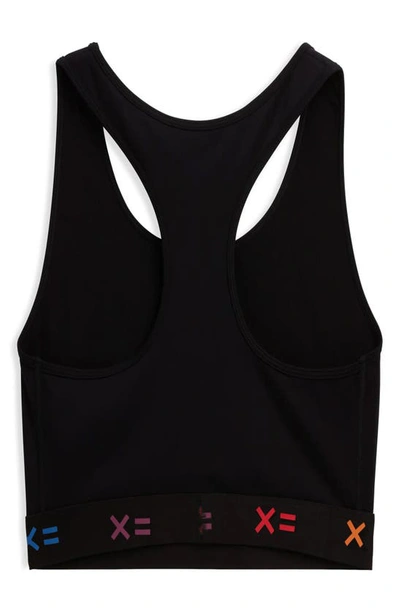 Tomboyx Racerback Compression Top In Black X Rainbow