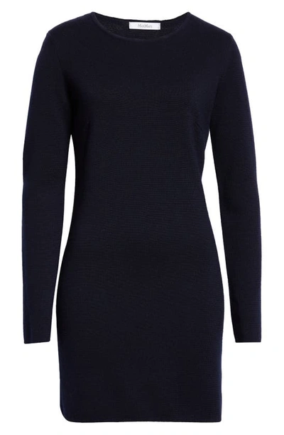 Shop Max Mara Eridani Long Sleeve Wool Sweater Dress In Ultramarine