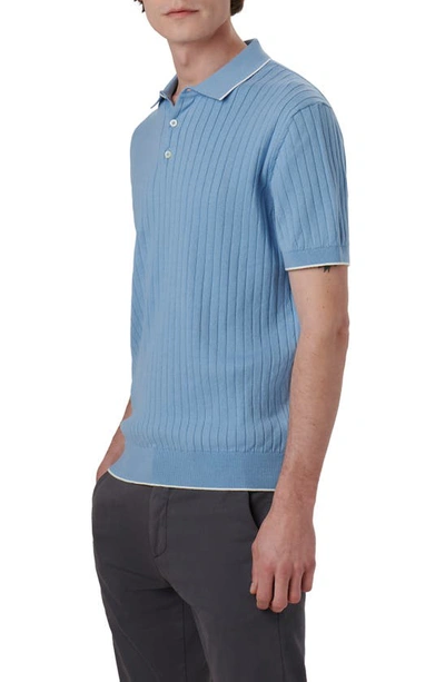 Shop Bugatchi Ribbed Polo Sweater In Air Blue