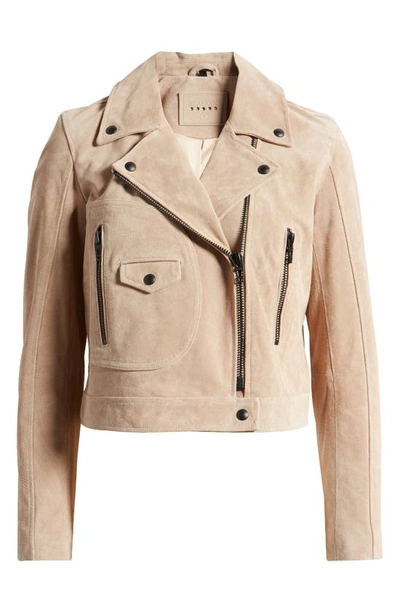 Shop Blanknyc Suede Moto Jacket In Cold Foam