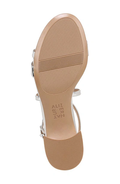 Shop Naturalizer June Ankle Strap Sandal In Silver Faux Leather