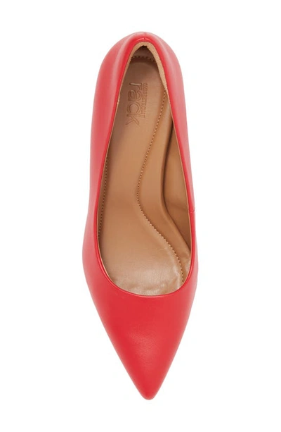 Shop Nordstrom Rack Paige Faux Leather Pump In Red Pompeii