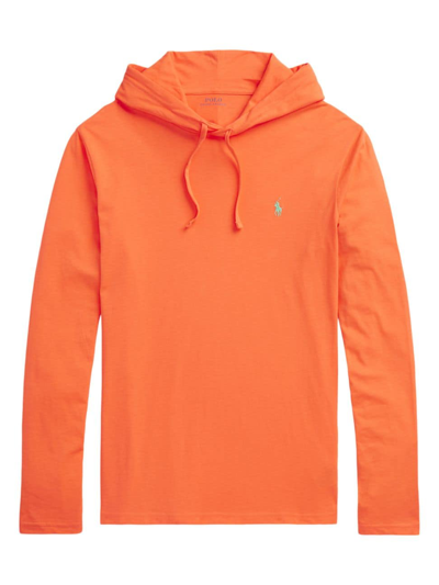 Shop Polo Ralph Lauren Men's Jersey Hooded T-shirt In Orange