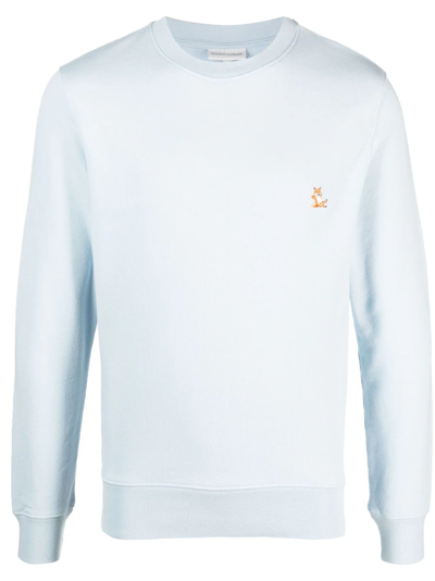Maison Kitsuné Fox Head Patch Regular Sweatshirt Cirrus Blue In Blue
