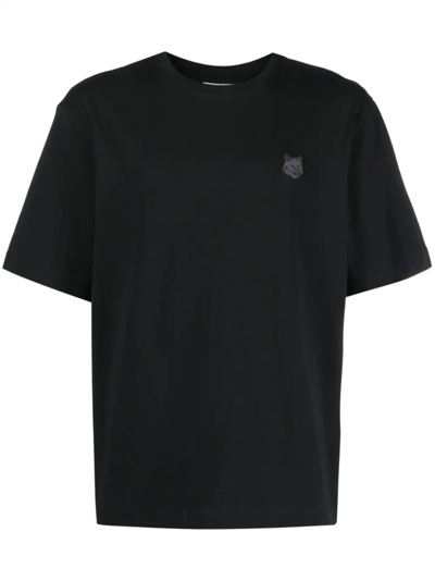 Shop Maison Kitsuné T-shirt With Application In Black