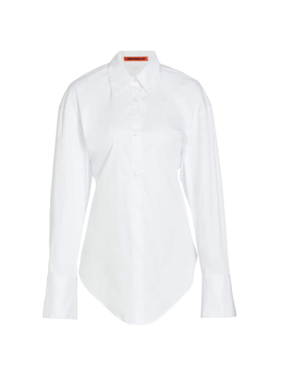 Shop Simon Miller Women's Loch Poplin Long-sleeve Shirt In Macadamia