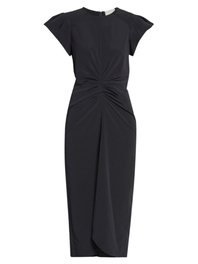 Shop Isabel Marant Women's Terena Ruched Sheath Midi-dress In Black