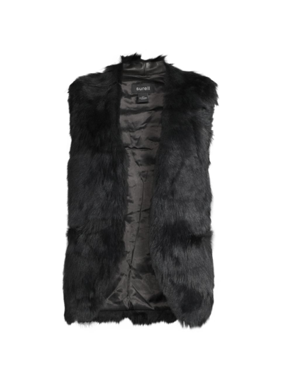 Shop Surell Women's Toscana Shearling Vest In Black
