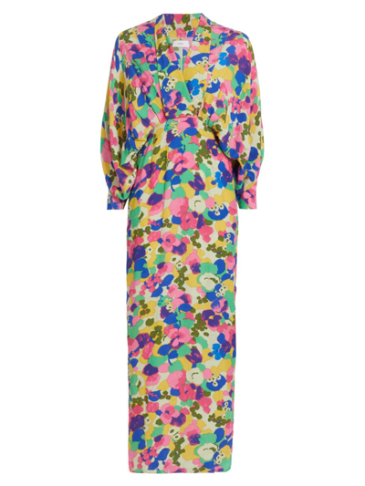 Shop S/w/f Women's Draped Floral Maxi Dress In Field Trip