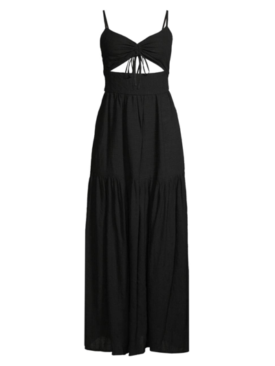 Shop L*space Women's Zuri Tiered Midi-dress In Black