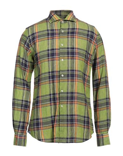 Shop Xacus Man Shirt Acid Green Size 17 Linen