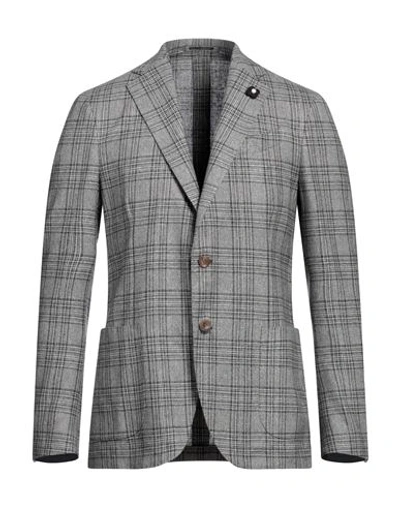 Shop Lardini Man Blazer Grey Size 40 Silk, Wool