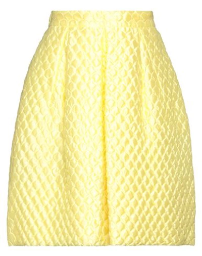 Shop Ermanno Scervino Woman Mini Skirt Yellow Size 6 Polyester, Silk, Polyamide