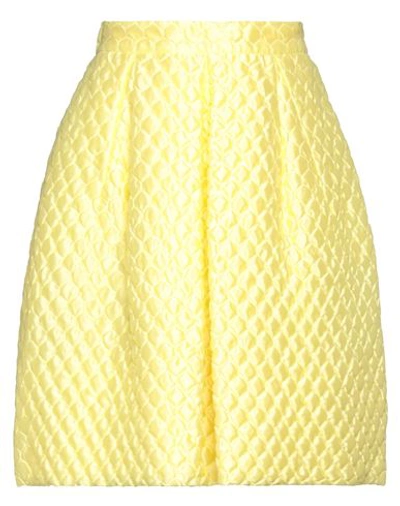 Ermanno Scervino Woman Mini Skirt Yellow Size 4 Polyester, Silk, Polyamide In Yellow