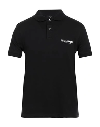 Shop Plein Sport Man Polo Shirt Black Size Xl Cotton, Elastane