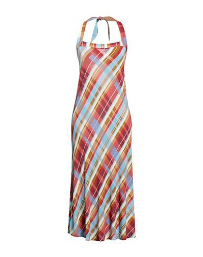 Siyu Woman Midi Dress Sky Blue Size 4 Viscose, Elastane In Blue