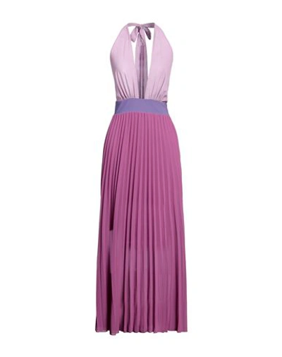 Shop Kaos Woman Maxi Dress Mauve Size 8 Polyester In Purple