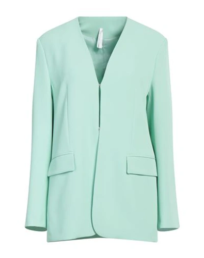 Shop Imperial Woman Blazer Turquoise Size Xl Polyester, Elastane In Blue