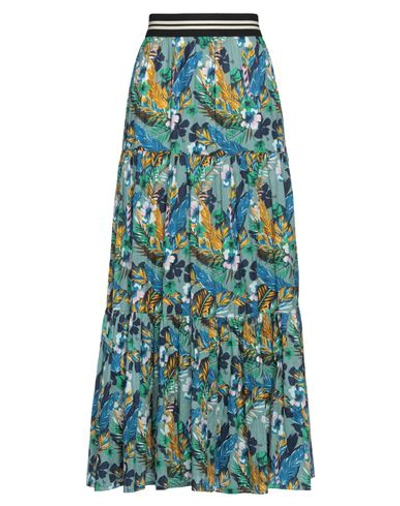 Shop Connor & Blake Woman Maxi Skirt Slate Blue Size L Cotton