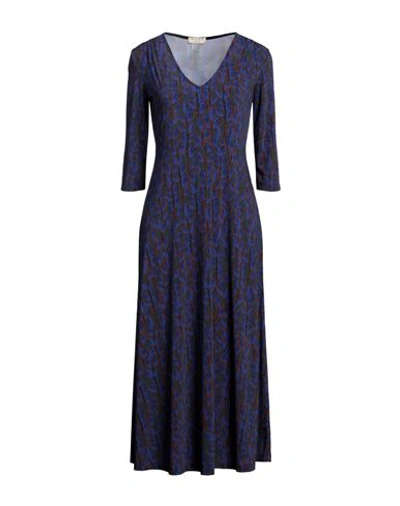 Shop Siyu Woman Midi Dress Navy Blue Size 10 Polyamide, Elastane