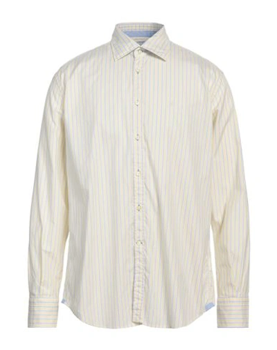 Shop Del Siena Man Shirt Light Yellow Size 17 ½ Cotton