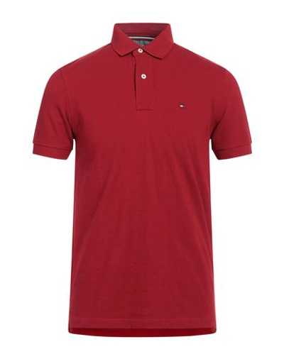 Shop Tommy Hilfiger Man Polo Shirt Brick Red Size L Cotton