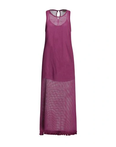 Shop I Blues Woman Midi Dress Mauve Size 10 Cotton, Polyester In Purple