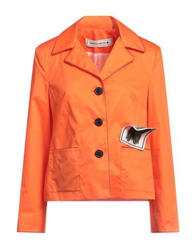Shop Shirtaporter Woman Blazer Orange Size 10 Cotton