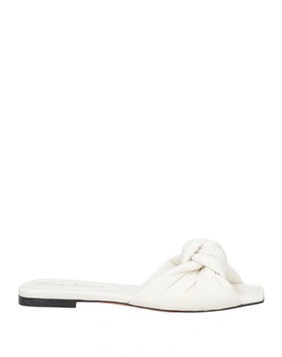 Shop Santoni Woman Sandals White Size 7.5 Leather