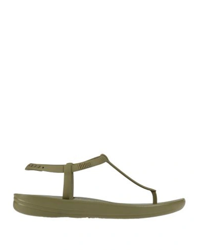 Shop Fitflop Woman Thong Sandal Military Green Size 7 Rubber