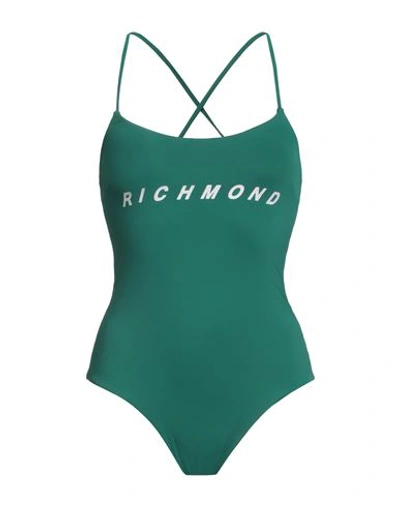 Shop John Richmond Woman One-piece Swimsuit Green Size Xl Polyamide, Elastane