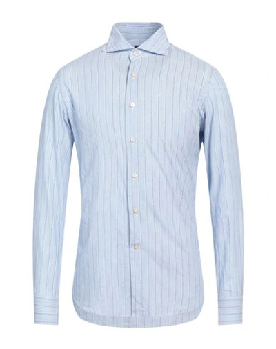 Shop Alessandro Gherardi Man Shirt Light Blue Size 16 Cotton