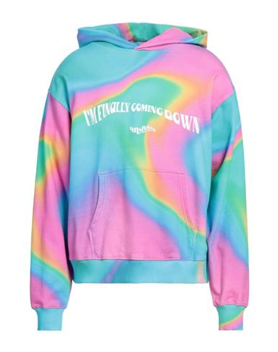 Msftsrep Holographic Print Cotton Hoodie In Blue