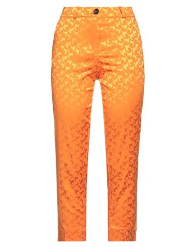 Shop Rrd Woman Cropped Pants Orange Size 10 Polyester, Elastane