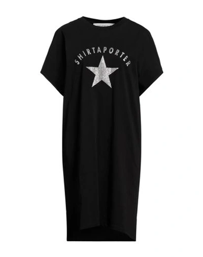 Shop Shirtaporter Woman Mini Dress Black Size Xl Cotton