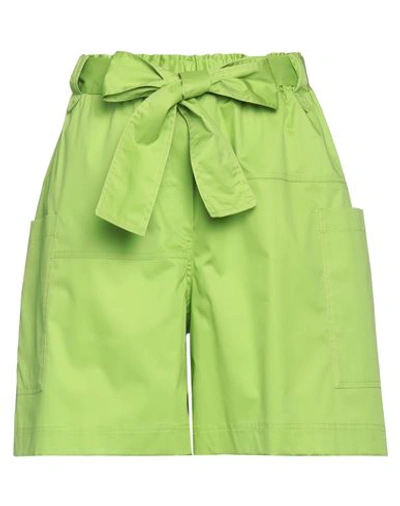Shop Shirtaporter Woman Shorts & Bermuda Shorts Acid Green Size 10 Cotton