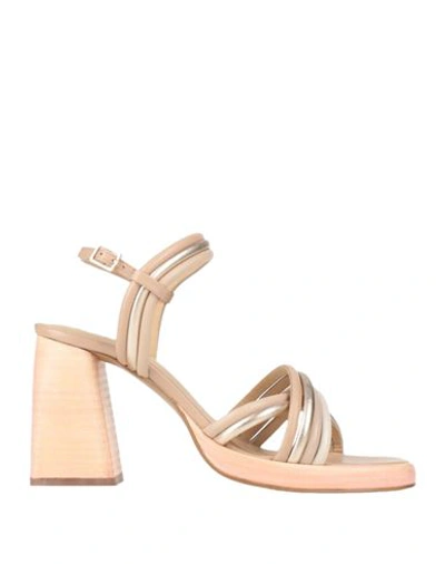 Shop Emanuélle Vee Woman Sandals Blush Size 6 Leather In Pink