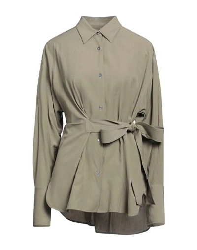 Shop Studio Nicholson Woman Shirt Military Green Size 00 Viscose, Virgin Wool