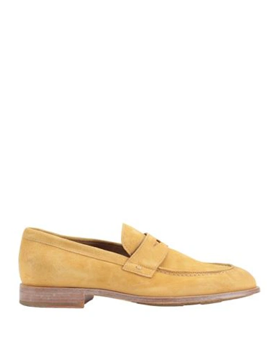 Shop Moma Man Loafers Mustard Size 9 Leather In Yellow