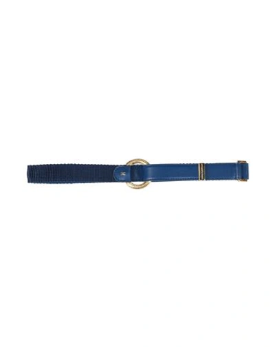 Shop Elisabetta Franchi Woman Belt Blue Size 4 Textile Fibers, Acetate