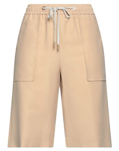 Eleventy Woman Shorts & Bermuda Shorts Sand Size 4 Lyocell, Polyester In Beige