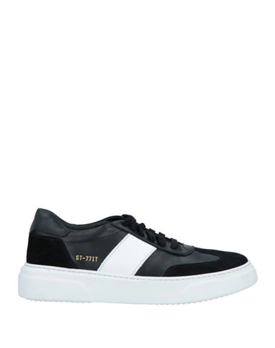 Shop Stokton Man Sneakers Black Size 9 Leather
