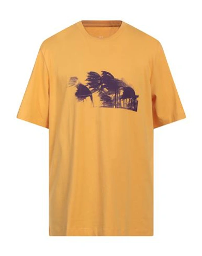 Shop Oamc Man T-shirt Ocher Size Xl Organic Cotton, Elastane In Yellow