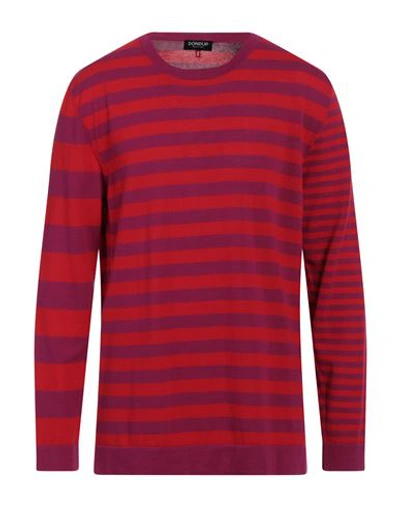 Dondup Man Sweater Red Size 42 Cotton In Red